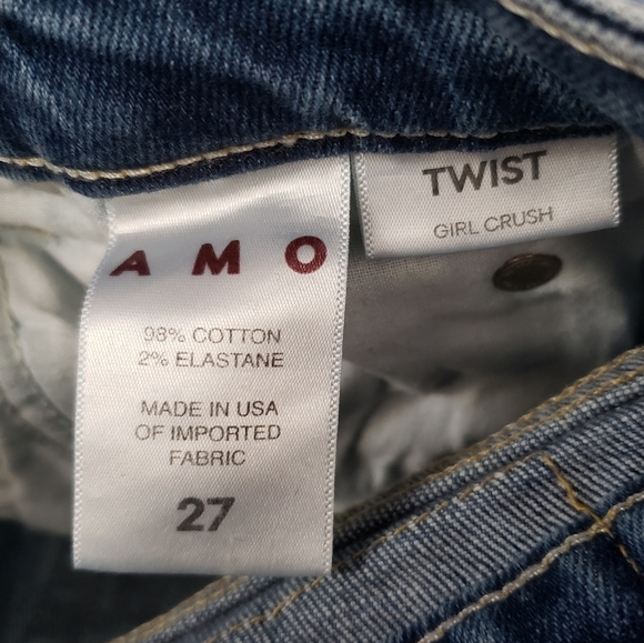 AMO Twist Skinny Jeans Girl Crush Split Ankle Hem Sz 25 - Picture 5 of 6